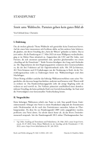 Streit ums Wahlrecht. Parteien geben kein gutes Bild ab