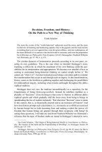De-cision, Freedom, and History: On the Path to a New Way of Thinking