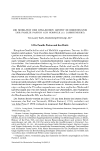 Die Mobilität der englischen Gentry im Briefzeugnis der Familie Paston aus Norfolk (15. Jahrhundert)