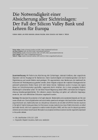 Die Notwendigkeit einer Absicherung aller Sichteinlagen: Der Fall der Silicon Valley Bank und Lehren für Europa