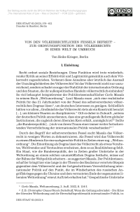 Von den völkerrechtlichen Fesseln befreit? – Zur Ordnungsfunktion des Völkerrechts in einer Welt im Umbruch