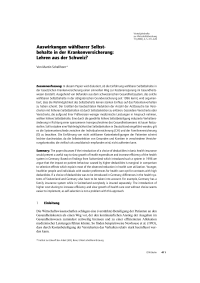 Auswirkungen wählbarer Selbstbehalte in der Krankenversicherung: Lehren aus der Schweiz?