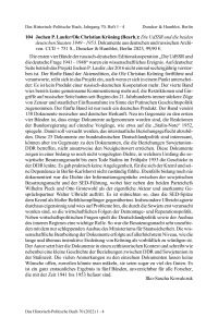 Jochen P. Laufer/Ole Christian Kröning (Bearb.): Die UdSSR und die beiden deutschen Staaten 1949 – 1953. Dokumente aus deutschen und russischen Archiven. CCII +