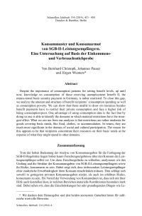 Konsummuster und Konsumarmut von SGB-II-Leistungsempfängern. Eine Untersuchung auf Basis der Einkommens- und Verbrauchsstichprobe