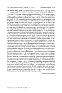 Wolf-Rüdiger Knoll: Die Treuhandanstalt in Brandenburg. Regionale Privatisierungspraxis 1990 – 2000.