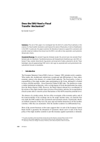 Does the EMU Need a Fiscal Transfer Mechanism?