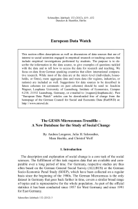 The GESIS Microcensus-Trendfile – A New Database for the Study of Social Change