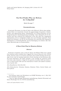 Ein Drei-Punkte-Plan zur Reform der Geldpolitik