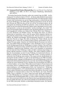 Emmanuel Droit/Nicolas Offenstadt (Hg.): Das rote Erbe der Front. Der Erste Weltkrieg in der DDR. IX+