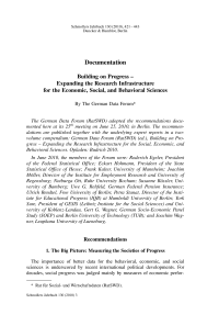 Building on Progress – Expanding the Research Infrastructure for the Economic, Social, and Behavioral Sciences