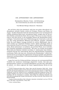 Die Anwesenheit der Abwesenheit. Katakomben, Mumien, Urnen – die Erforschung des Unterirdischen als Archiv der Geschichte