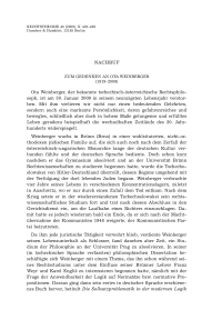 Zum Gedenken an Ota Weinberger (1919-2009)