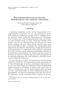 Zinssensitivitäten börsennotierter deutscher Finanzdienstleister: Eine empirische Untersuchung