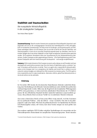 Stabilität und Staatsschulden