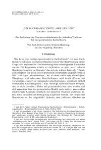 “Der Buchstaben tödtet, aber der Geist machet lebendig“? Zur Bedeutung des Gesetzesverständnisses der jüdischen Tradition für eine postmoderne Rechtstheorie