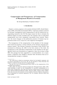Compensation and Transparency of Compensation of Management Boards in Germany
