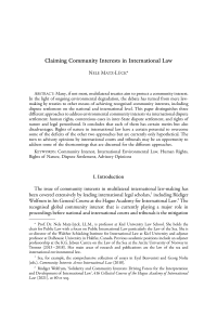Claiming Community Interests in International Law