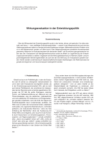 Wirkungsevaluation in der Entwicklungspolitik