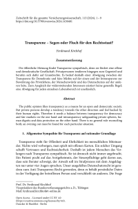 Transparenz – Segen oder Fluch für den Rechtsstaat?