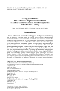 Sunday gleich Funday? Die Analyse und Prognose von Zeiteffekten im Online-Kundenverhalten im Versicherungsbereich mittels Machine Learning