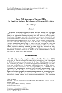 Cyber Risk Awareness of German SMEs: An Empirical Study on the Influence of Biases and Heuristics
