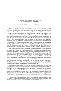 Europäisches Verwaltungsrecht als systematische Ordnung