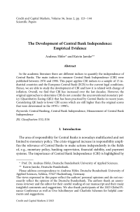 The Development of Central Bank Independence: Empirical Evidence