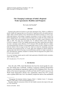 The Changing Landscape of India’s Regional Trade Agreements: Realities and Prospects