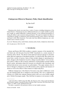 Chairperson Effects in Monetary Policy Shock Identification