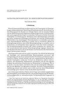 Sachaufklärungspflicht im Gesetzgebungsverfahren?