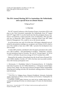 The EFA Annual Meeting 2023 in Amsterdam, the Netherlands, and a special focus on climate finance