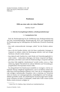 Hilfe aus einer oder wie vielen Händen?