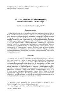 Die EU als Schrittmacher bei der Erhöhung von Mindestlohn und Tarifbindung?