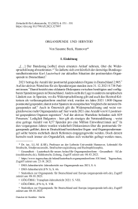 Organspende und Hirntod