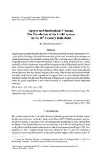 Agency and Institutional Change: The Dissolution of the Guild System in the 18th Century Rhineland