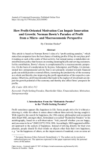 How Profit-Oriented Motivation Can Impair Innovation and Growth: Norman Bowie’s Paradox of Profit from a Micro- and Macroeconomic Perspective