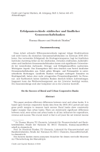 Erfolgsunterschiede städtischer und ländlicher Genossenschaftsbanken