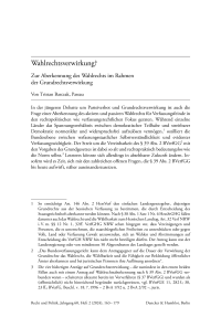 Wahlrechtsverwirkung?