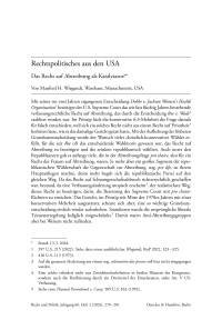 Rechtspolitisches aus den USA