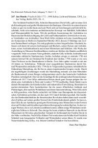 Jan Mende: Friedrich Gilly 1772 – 1800. Kubus, Licht und Schatten.