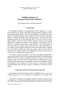 Multilinks Database on Intergenerational Policy Indicators