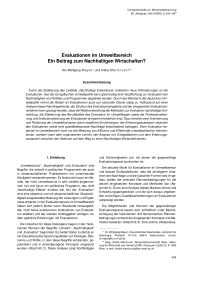Evaluationen im Umweltbereich. Ein Beitrag zum Nachhaltigen Wirtschaften?