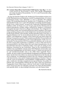 Gerhard Banse/Horst Kant/Gerhard Pfaff/Annette Vogt (Hg.): 30 Jahre Leibniz-Sozietät der Wissenschaften zu Berlin. Eine Chronik (Abhandlungen der Leibniz-Sozietät der Wissenschaften, 75).