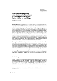 Institutionelle Bedingungen eines Wettbewerbsföderalismus in Deutschland: Transaktionskosten stärker berücksichtigen