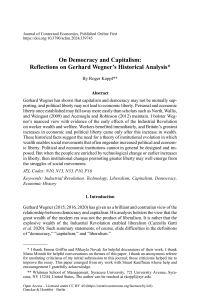 On Democracy and Capitalism: Reflections on Gerhard Wegner’s Historical Analysis