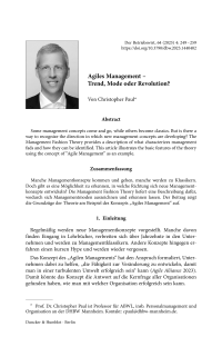 Agiles Management – Trend, Mode oder Revolution?