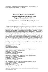 Reforming the Swiss Pension System: Understanding Public Opinion to Enable Targeted Communication Efforts