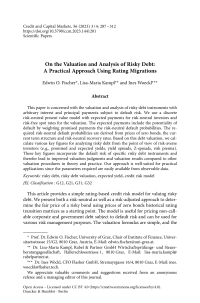 On the Valuation and Analysis of Risky Debt: A Practical Approach Using Rating Migrations