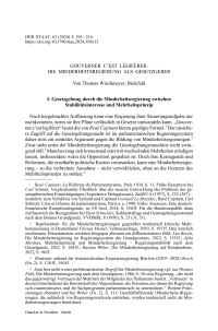 Gouverner c’est légiférer: Die Minderheitsregierung als Gesetzgeber