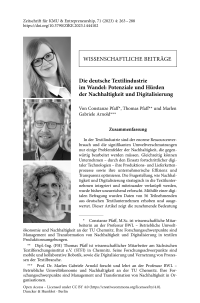 Die deutsche Textilindustrie im Wandel: Potenziale und Hürden der Nachhaltigkeit und Digitalisierung
